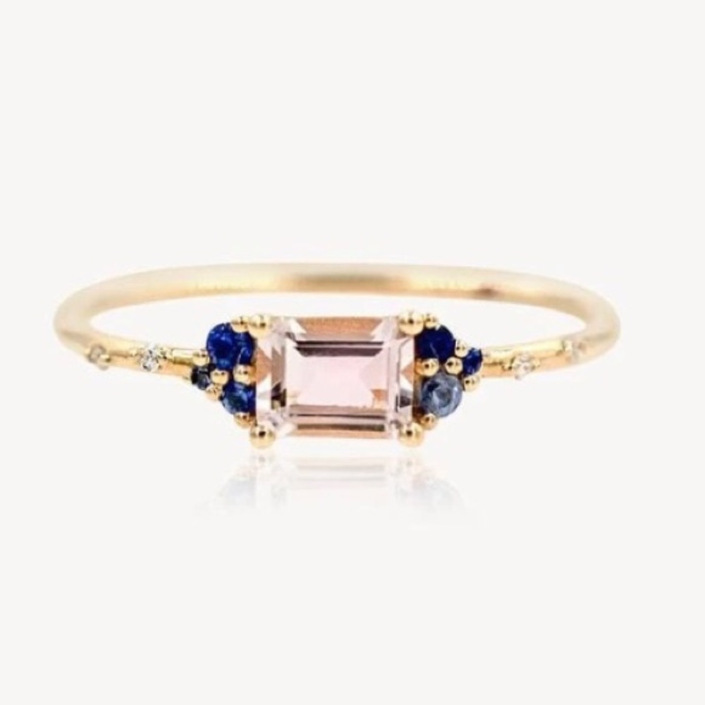 Starry East West Morganite Sapphire Ring✨💍